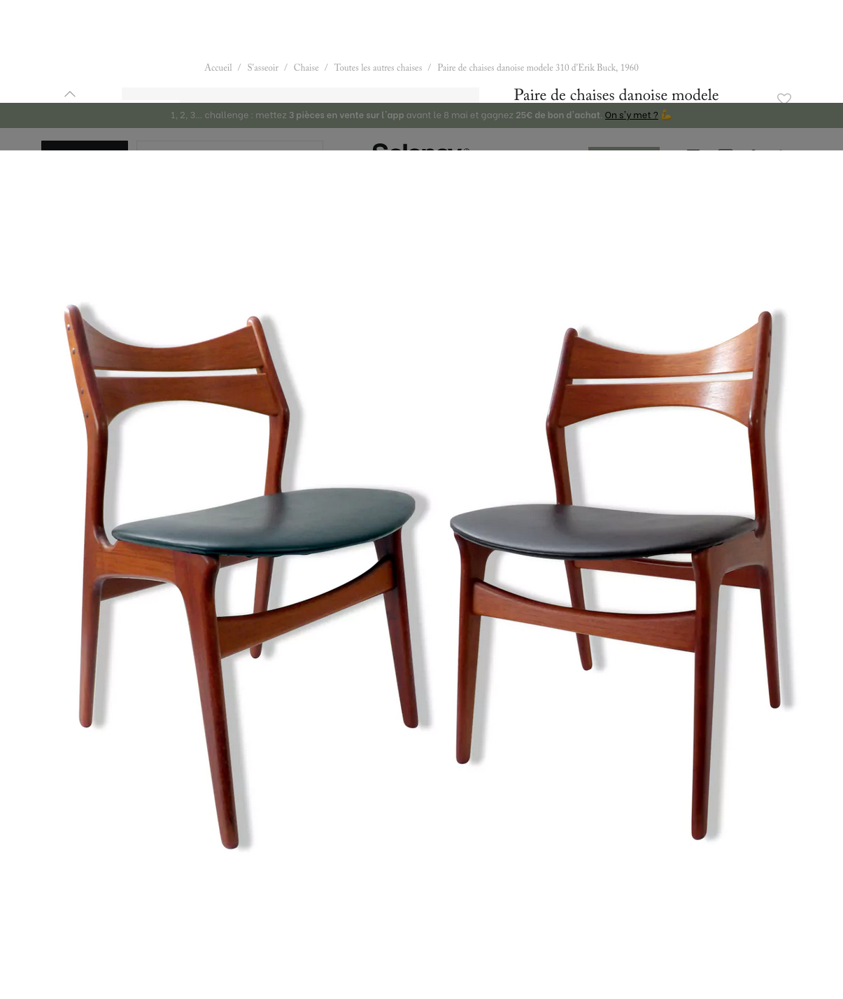 Paire de chaises danoises modele 310 d'Erik Buck, 1960
