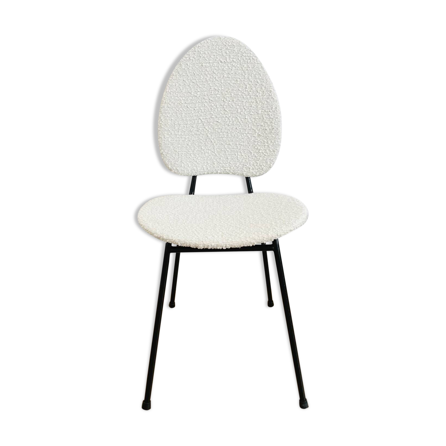 Chaise années 50 en tissu bouclette
