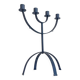 Mid-Century Minimalistic Black Wrought Iron Menorah Candelabra