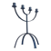 Mid-Century Minimalistic Black Wrought Iron Menorah Candelabra
