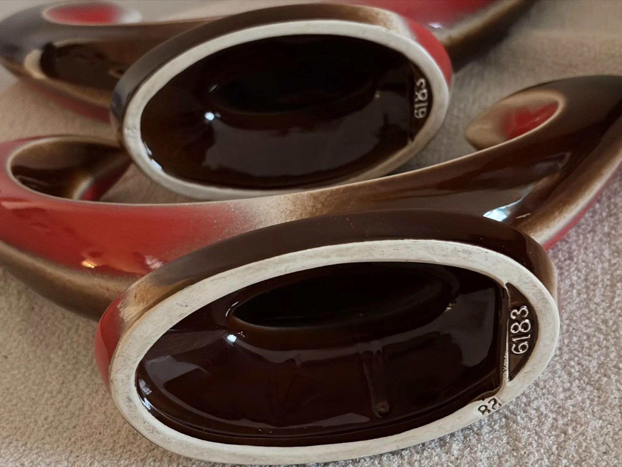 Pair of Mid-Century Vintage Ceramic Double Candlestick Holders Verceam