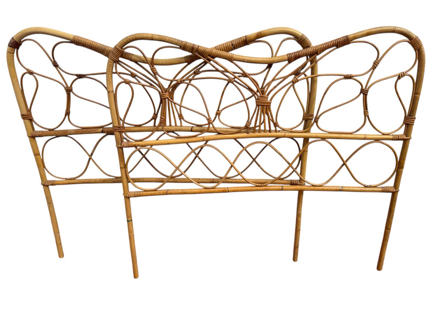 Pair of rattan headboards from the 50's Italy