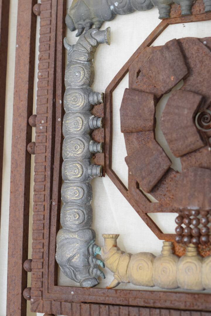 Metal and bronze ironwork entrance door Charles Piguet Lyon 1919