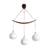 Opaline lamp and teak by Uno and Östen Kristiansson for Luxus