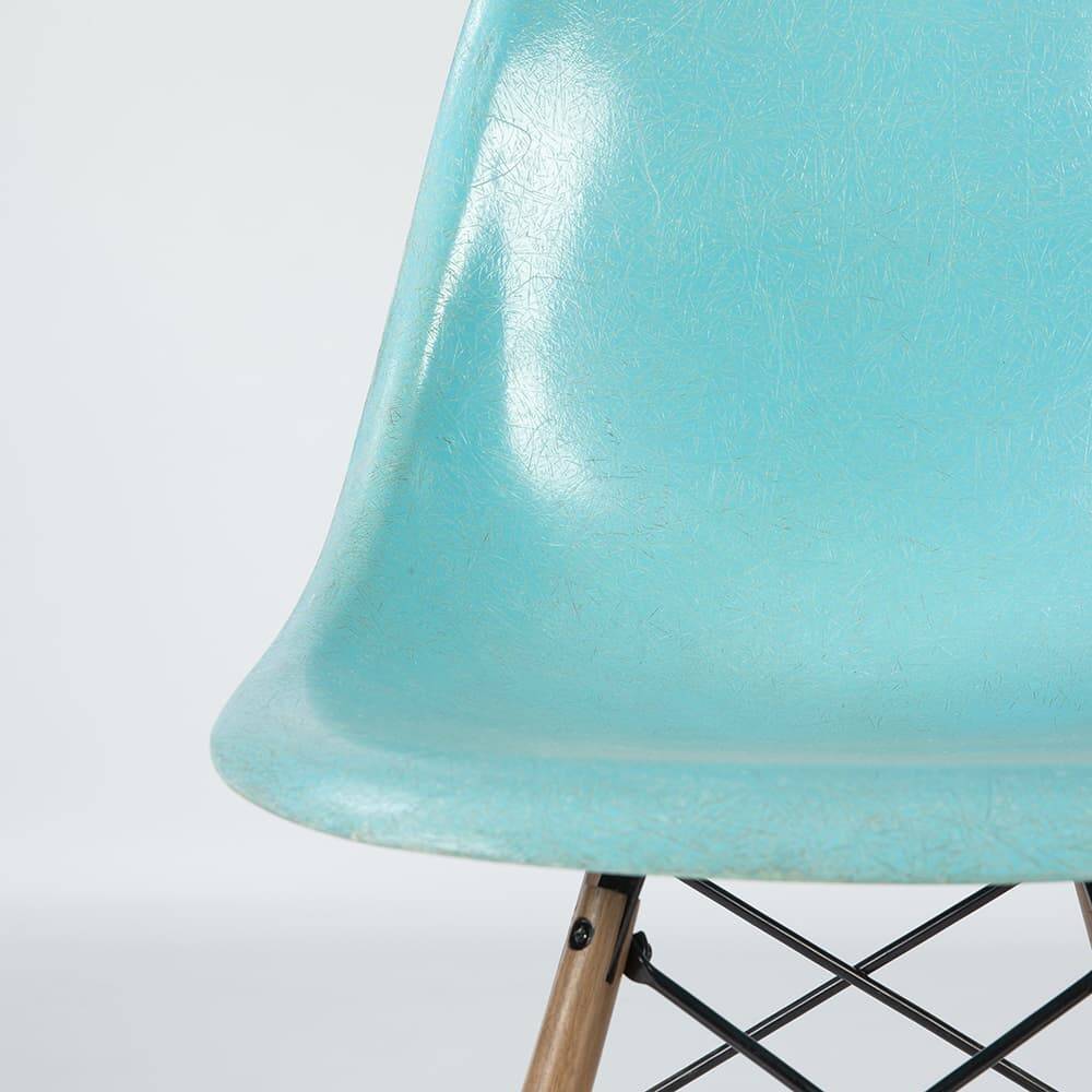 Turquoise Herman Miller Original Vintage Eames DSW Side Shell Chair