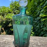 Carafe Art déco bleu turquoise