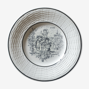 Old plate "the months of the year"