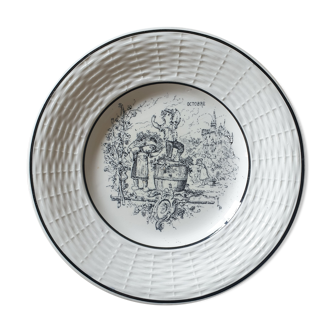 Old plate "the months of the year"