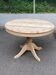 Table à manger scandinave ronde extensible rénovée en bois brut pied centra