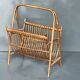 Vintage 1960s rattan magazine rack