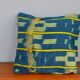 Housse de coussin en tissu baoulé bleu