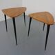 Mid-Century Triangular Birch Side Tables, 1960s, Set of 2