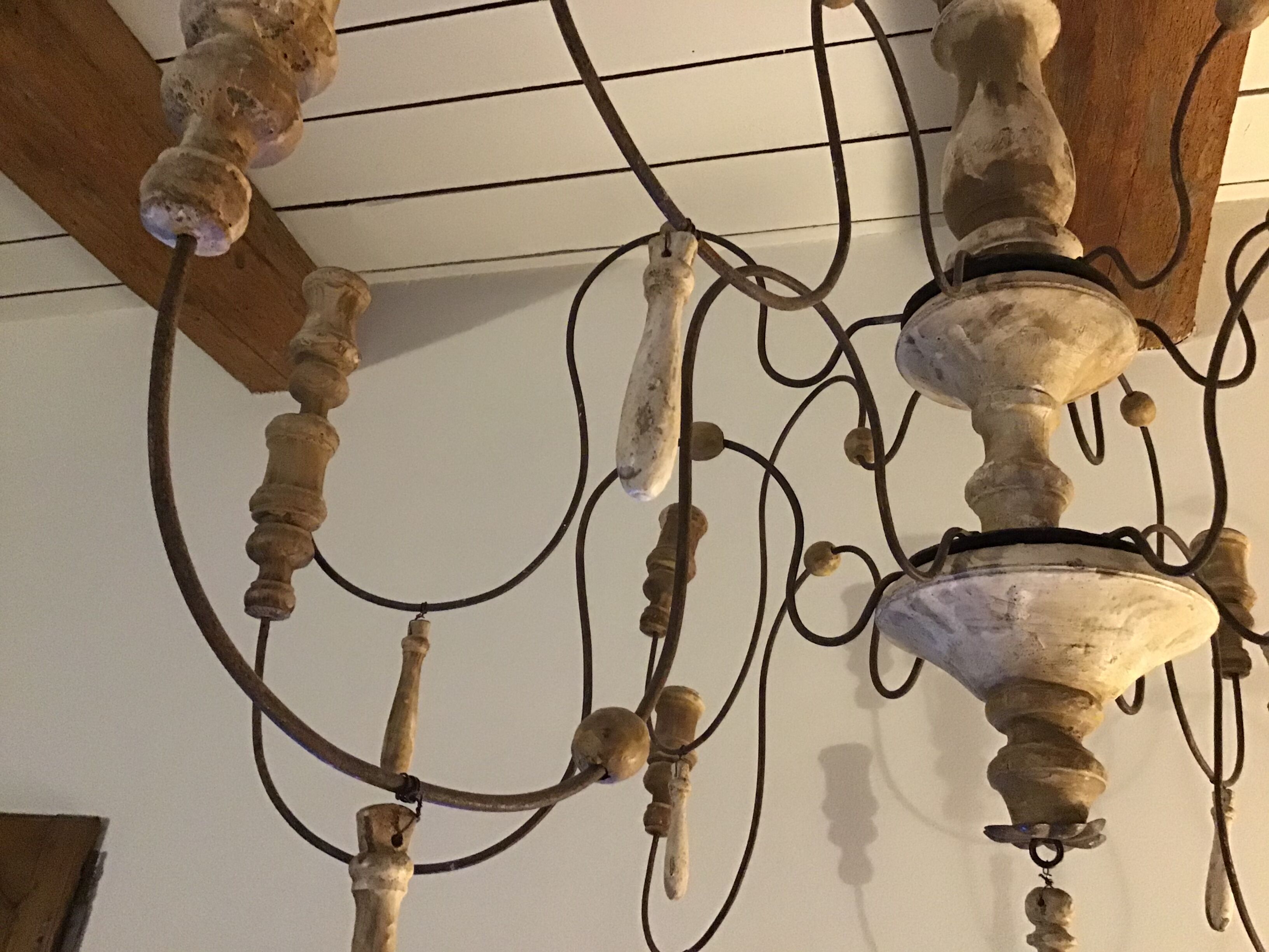 Wooden and iron suspension luster