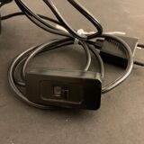 Black ceramic shell lamp and white opaline