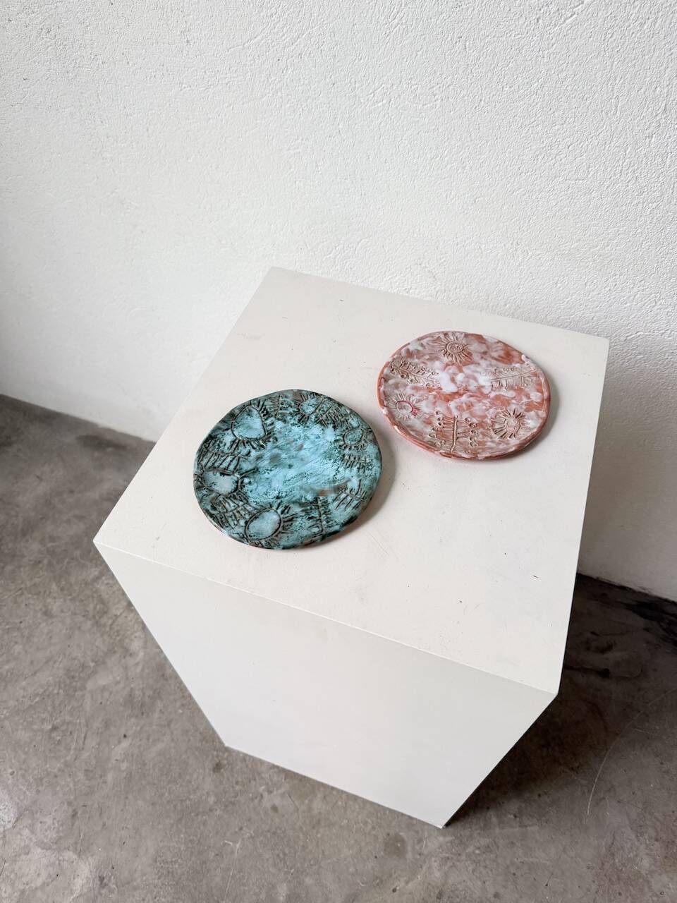 Pair of Vallauris ceramic dinner plates