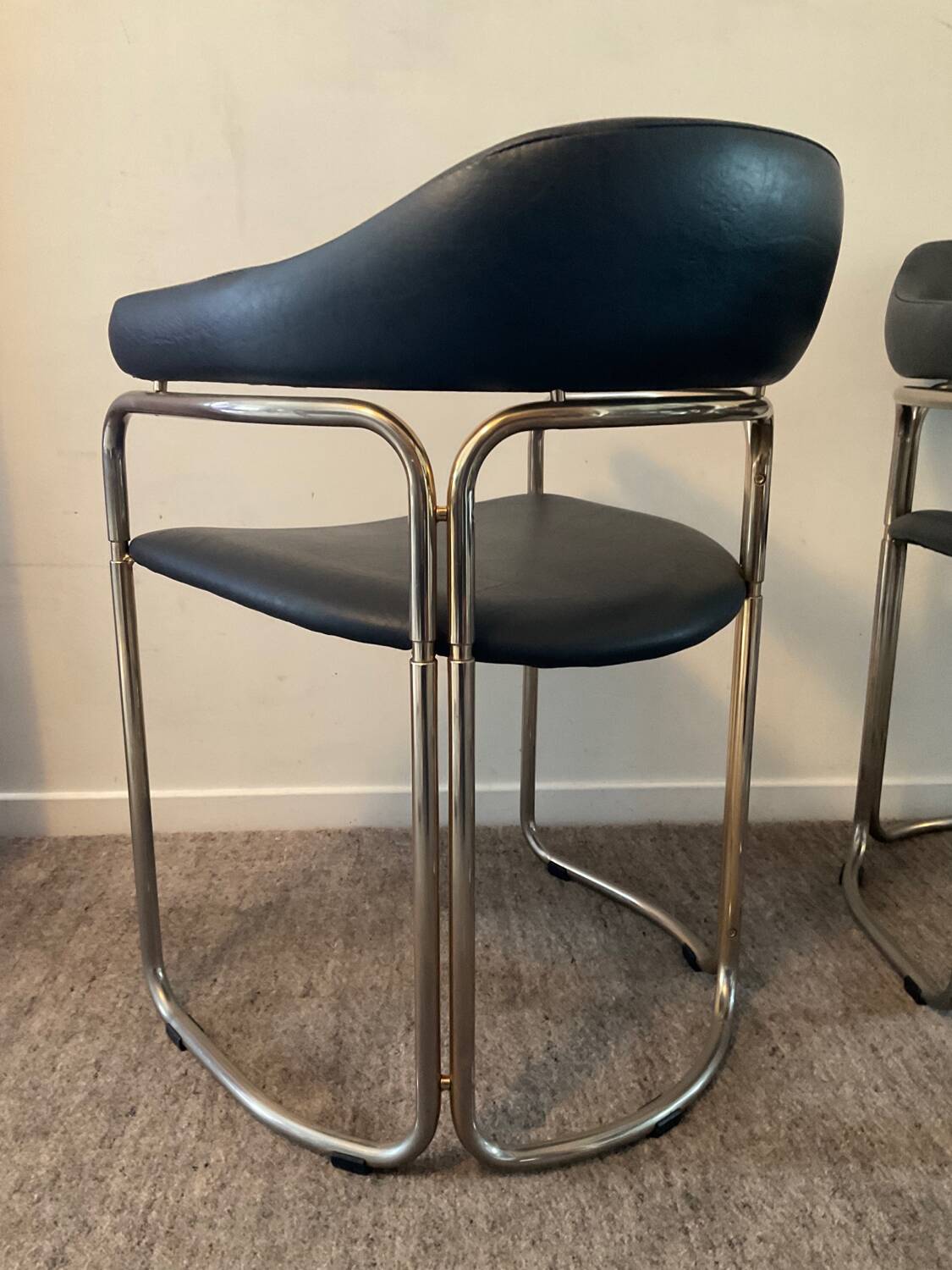 Series of 4 Italian armchairs by Otto Gerdau 70s