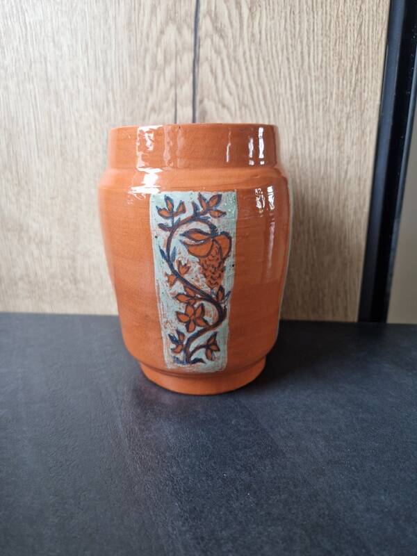 Jean Besnard (1889-1958) - Ceramic vase - Orange colour