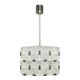 Lustre en verre cristal tchèque et chrome de Kamenicky Senov des années 1970