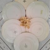 6 old flat plates mismatched in earthenware