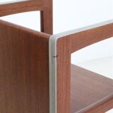 Set of 3 teak convertible children's chairs / stools / side tables, 1960s