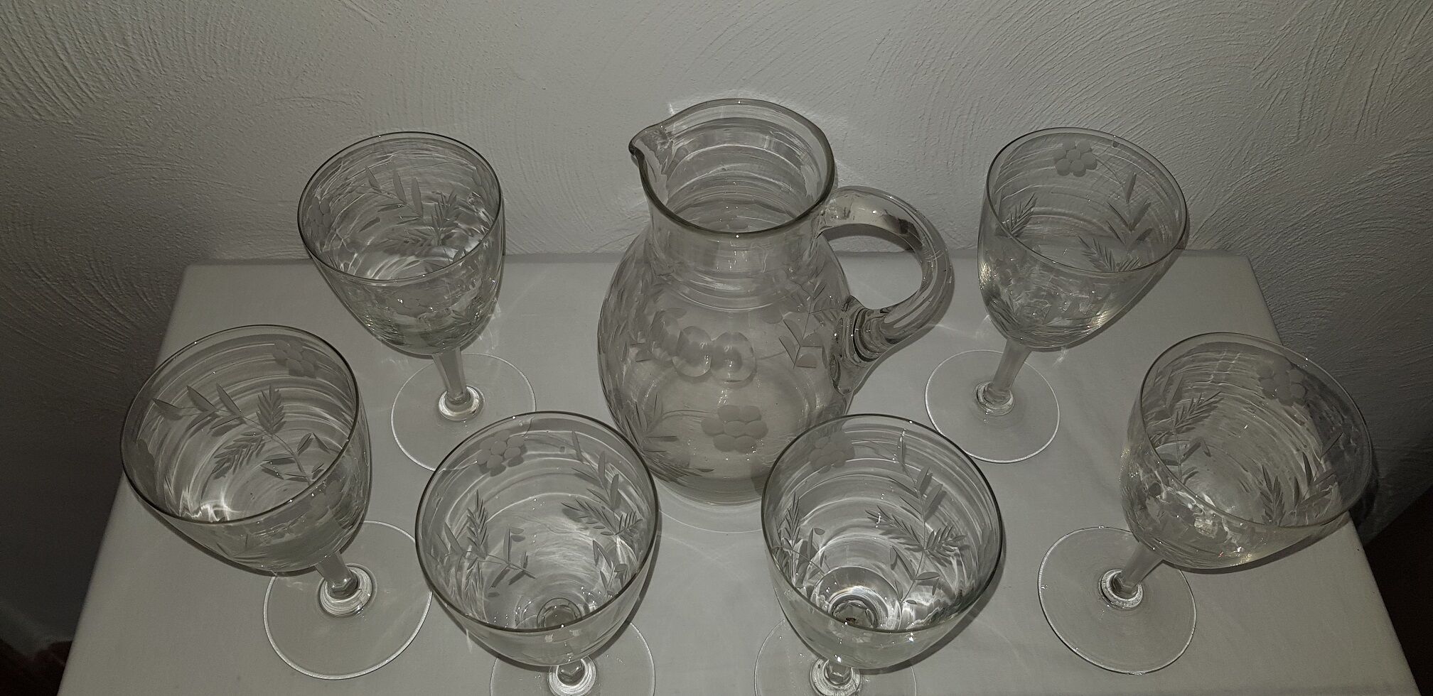 Pitcher and water glasses