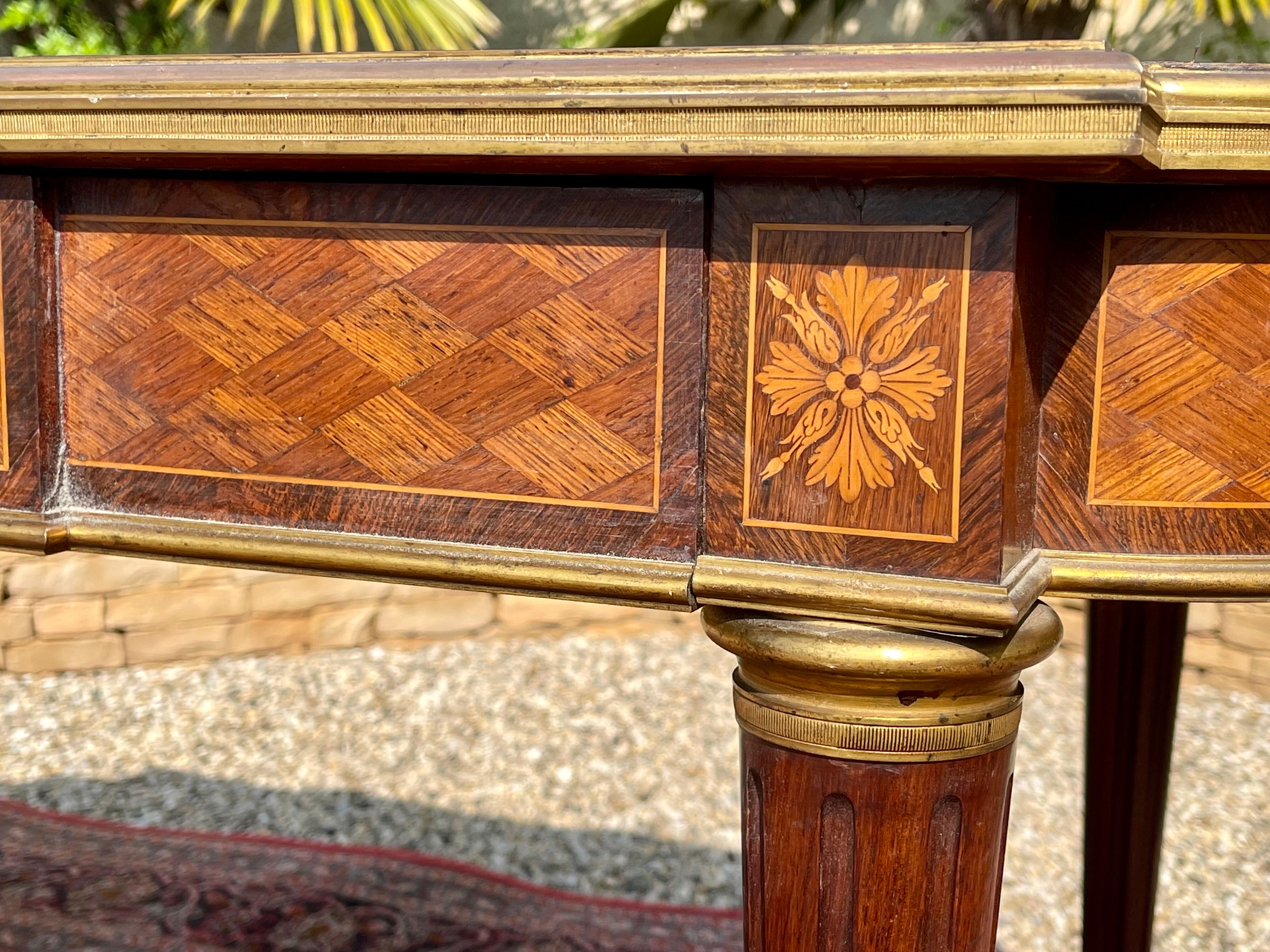 Middle Table Marquetry and Bronze Napoleon III Era - NINETEENTH
