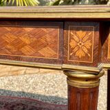 Table de milieu marqueterie et bronze époque Napoléon III - XIXe