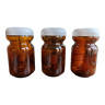 3 jars / jars covered in amber glass