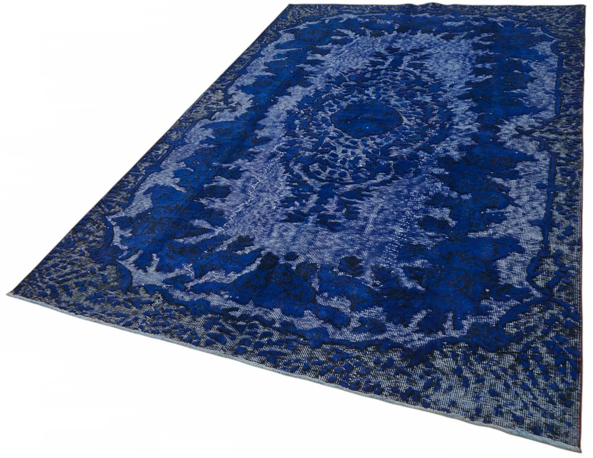Overdyed Wool Vintage Handmade Carved Rug 168 cm x 262 cm