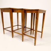Nested tables in Art Deco style made of mahogany and stained birch, NK Sweden, 1940s.