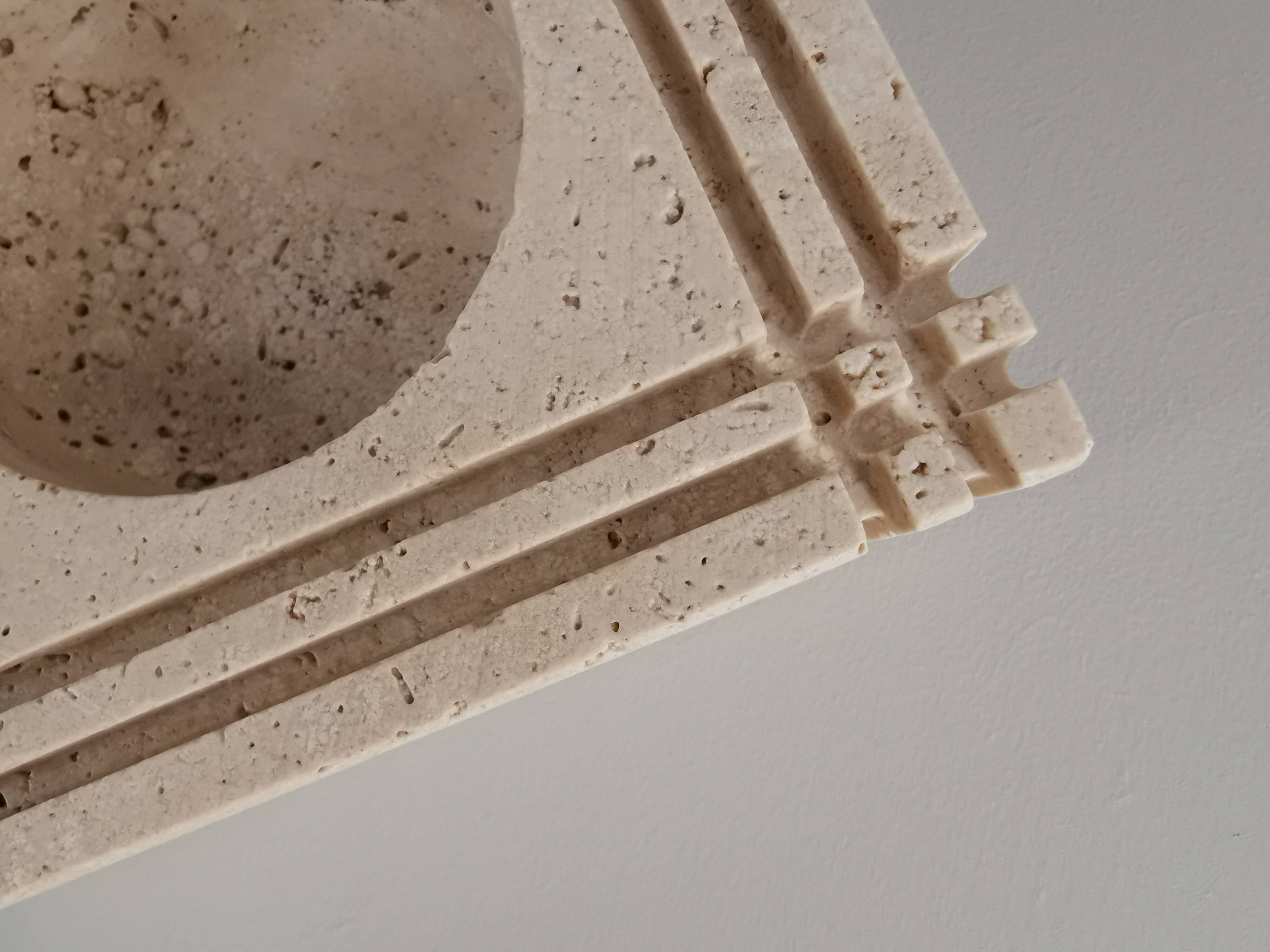 Ashtray in travertine by Cerri Nestore, Italy, 1960