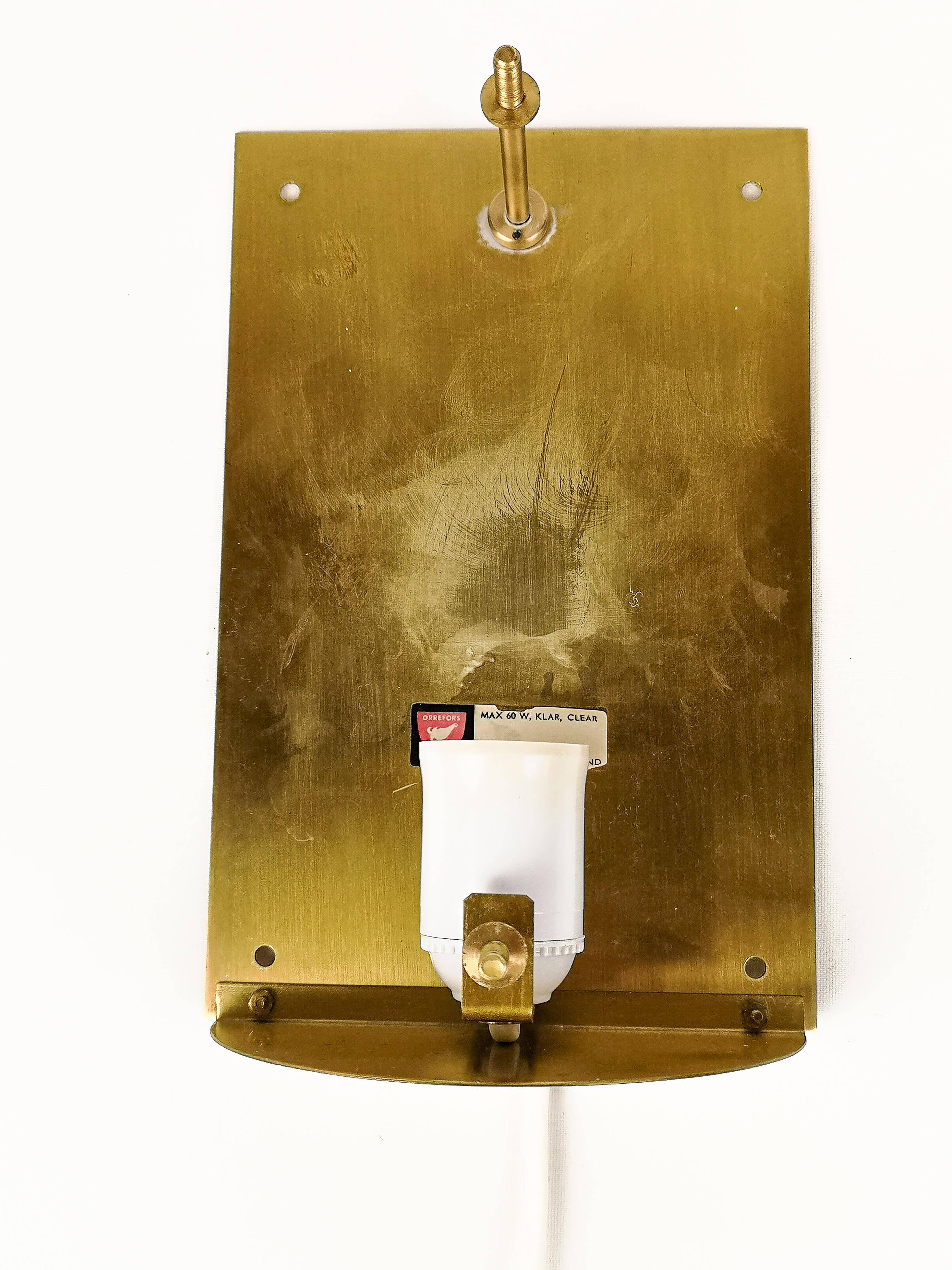 Large Modern Midcentury Wall Lamp Orrefors by Carl Fagerlund