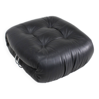 Pouf Soriana par Afra & Tobia Scarpa pour Cassina cuir noir
