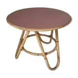 Back table in rattan from the 50s