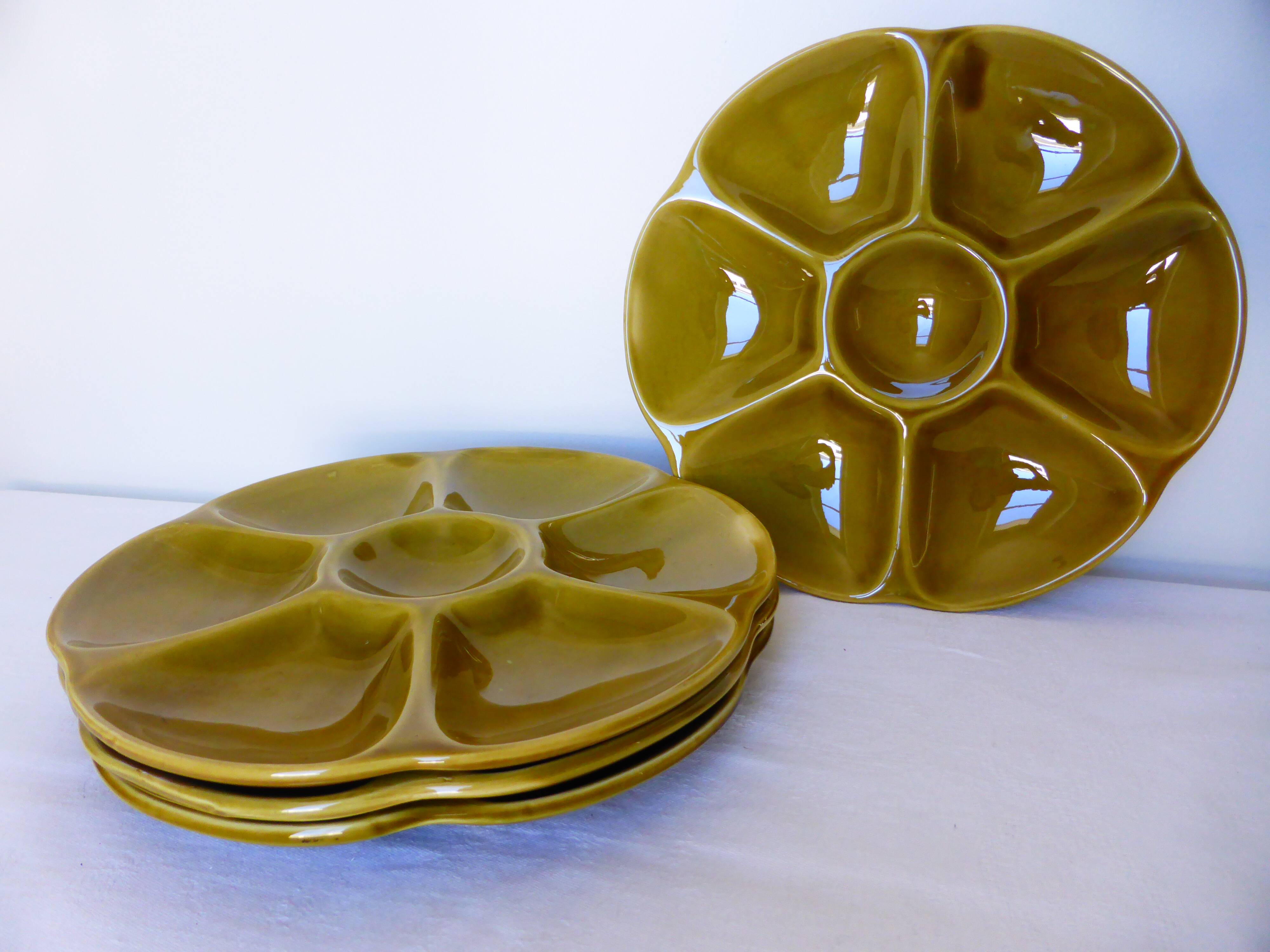 4 oyster plates Gien 2106171