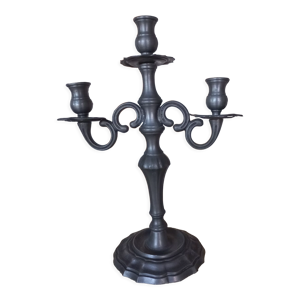 Bougeoir chandelier étain 3 feux