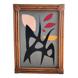 Abstract painting on panel