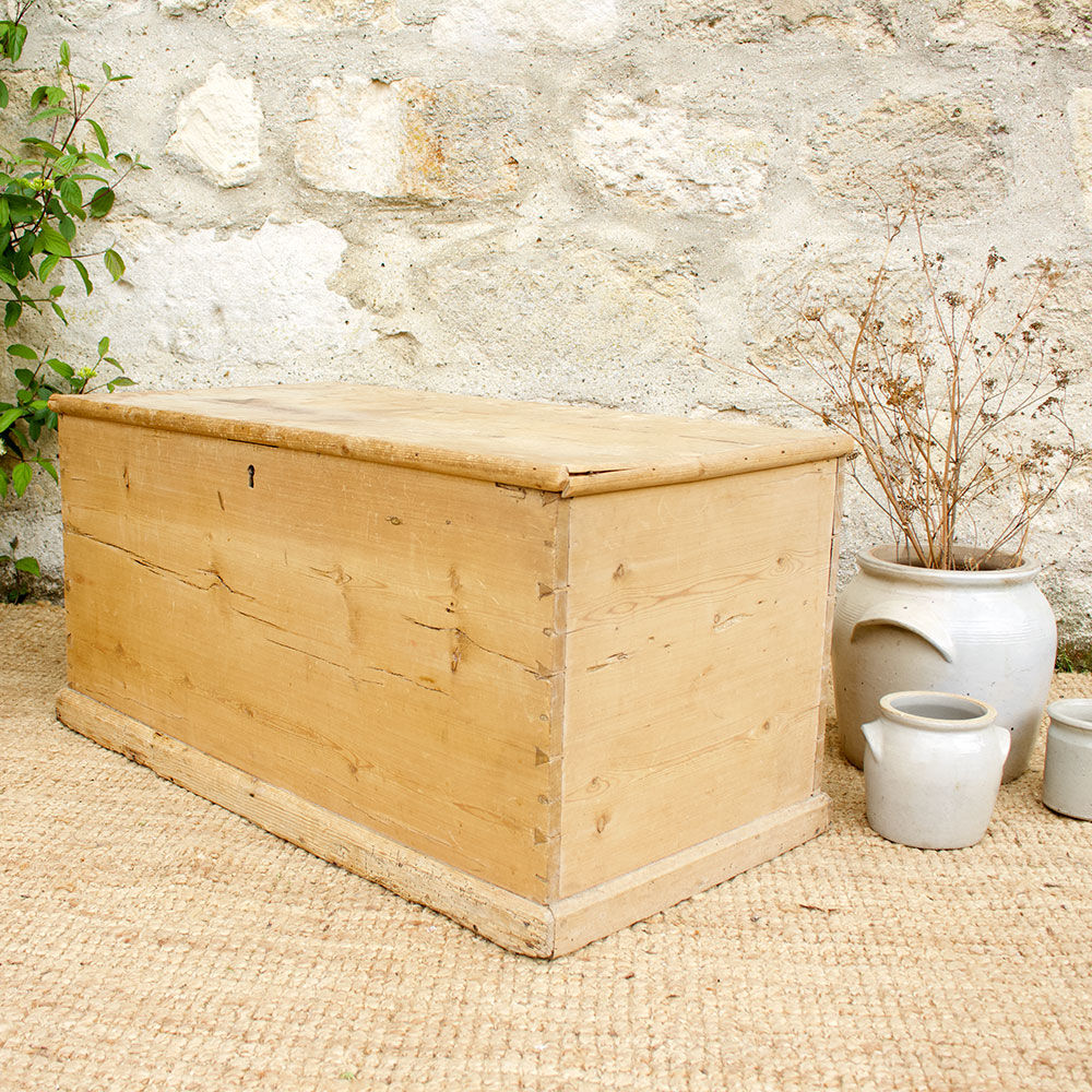 Old blond wood chest