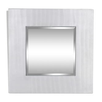 Lorenzo Burchiellaro aluminium cast iron square mirror 1970 70x70cm