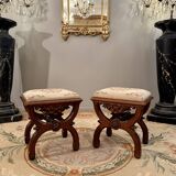 Pair of 19th century curule stools