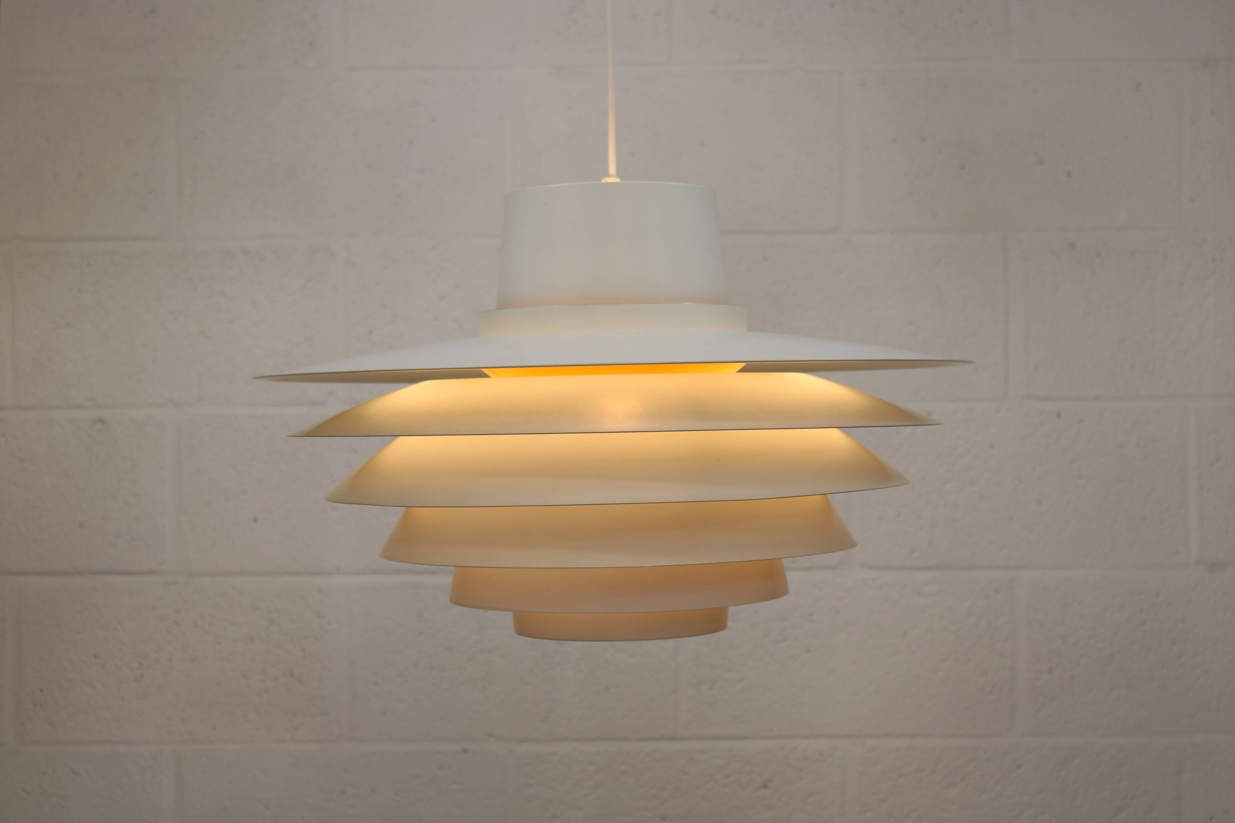 XL Verona Pendant by Svend Middelboe - 1980s Scandinavian  - White/Yellow