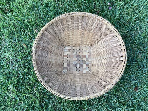 Grande panière rotin plat