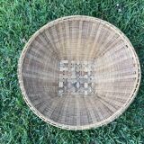 Large flat rattan basket
