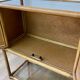 Bamboo shelf and smoked glass