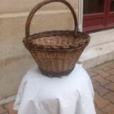 Woven wicker and hazel basket