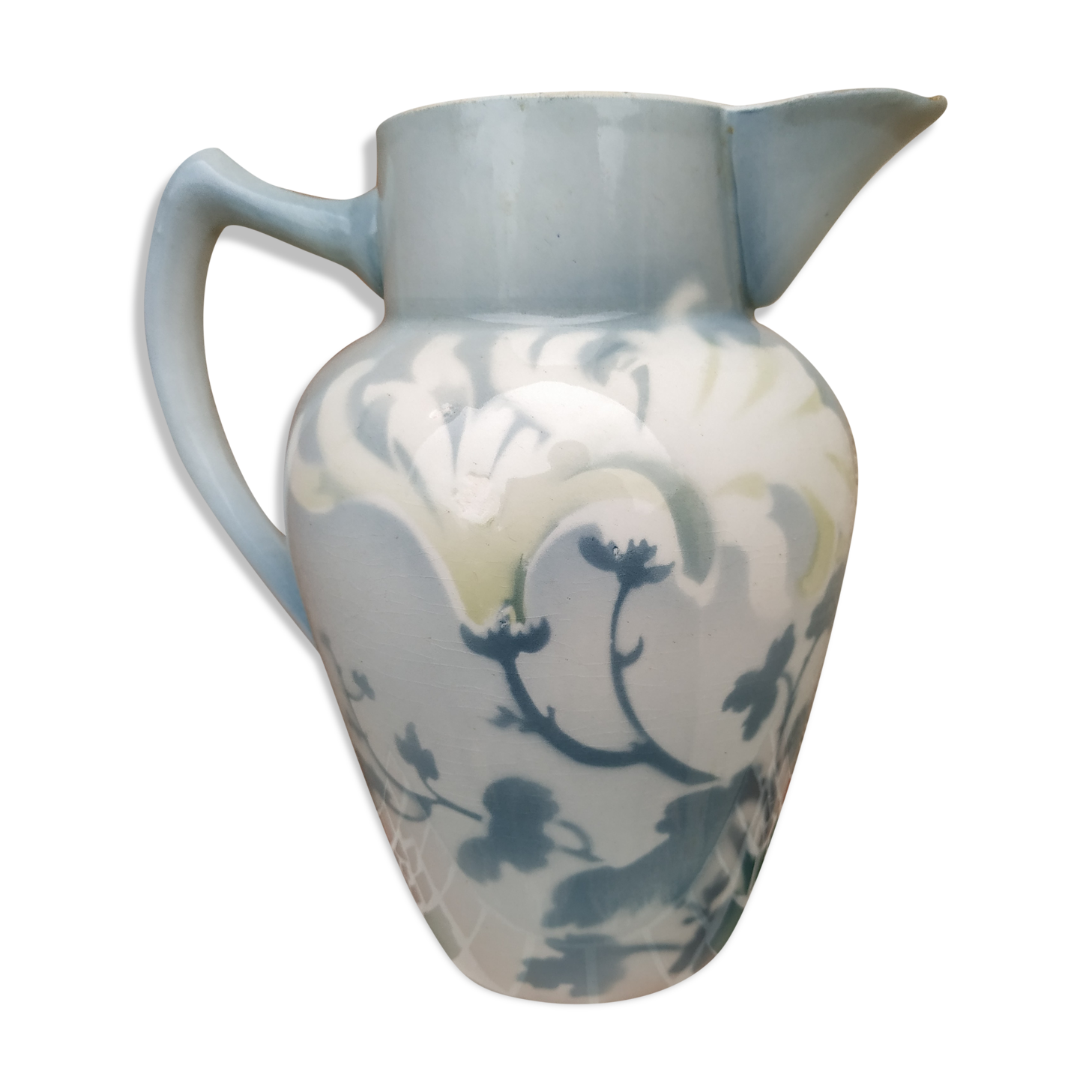 Pitcher with chrysanthemums Keller and Guerin Lunéville