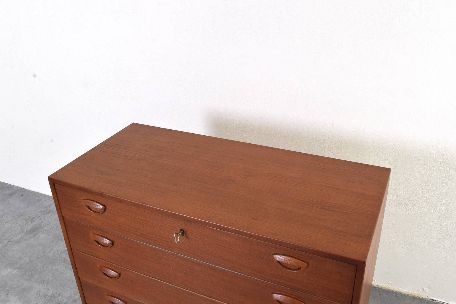 Teak Chest of Drawers by Kai Kristiansen for Feldballes Møbelfabrik, 1960s.