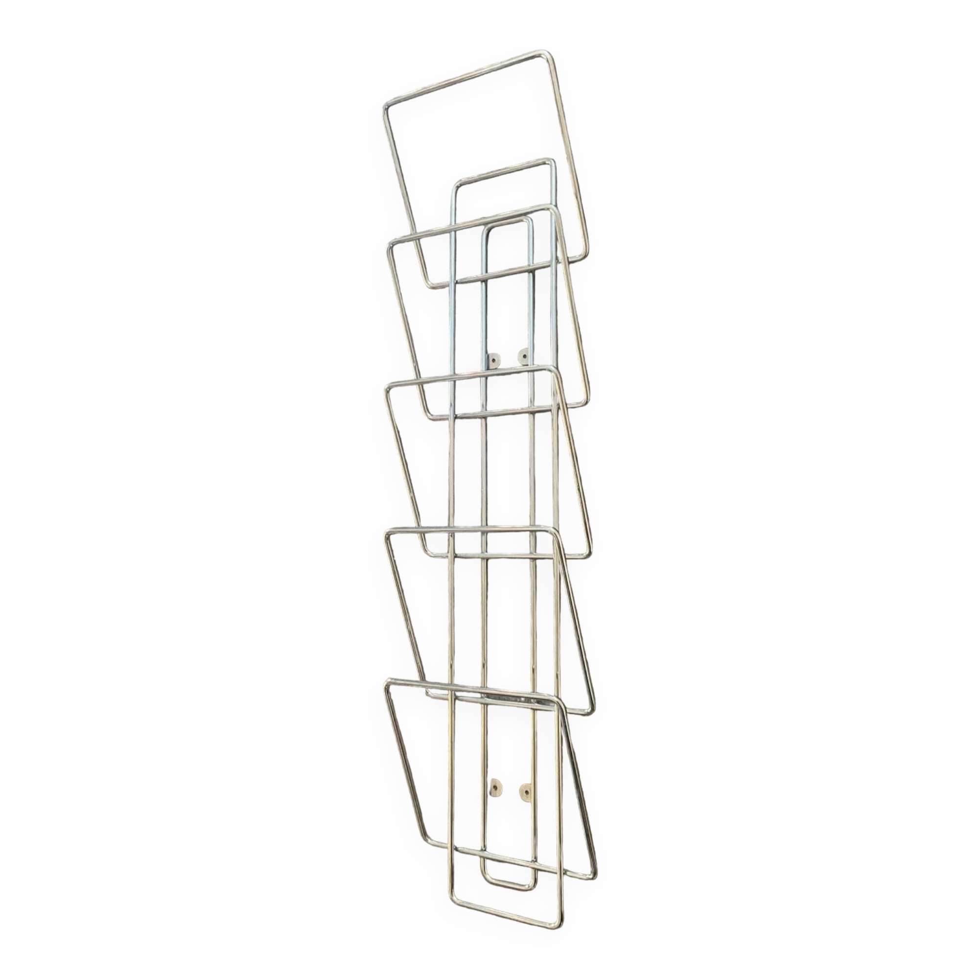 Vintage stainless steel wall vinyl rack