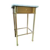 Table d'appoint en laiton et marbre