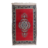 Tapis vintage fait main Tabriz 80 x 126 cm laine rouge vif - 1C1048